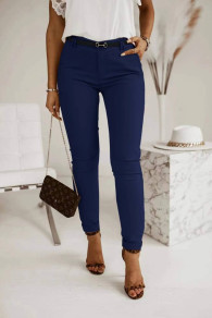 Γυναικείο παντελόνι με ζώνη 6334 σκούρο μπλε
