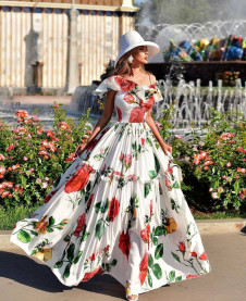 Γυναικείο εντυπωσιακό μακρύ φόρεμα 1341