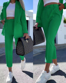 Γυναικείο σετ σακάκι-παντελόνι 6421 πράσινο