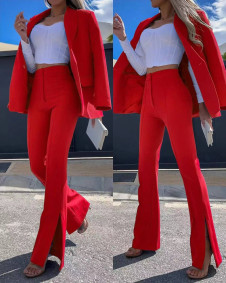 Γυναικείο σετ σακάκι και παντελόνι 6429 κόκκινο