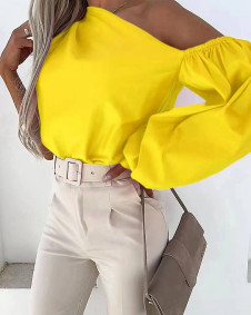 Γυναικεία εντυπωσιακή μπλούζα 6441 κίτρινο