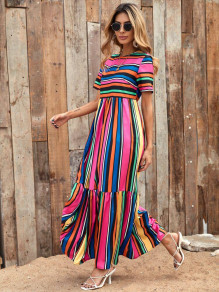 Γυναικείο πολύχρωμο maxi φόρεμα 1456