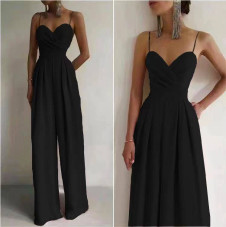 Γυναικεία λινή ολόσωμη φόρμα 4546 μαύρο