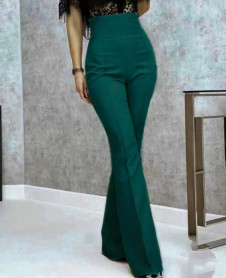 Γυναικείο ίσιο παντελόνι 6426 σκούρο πράσινο