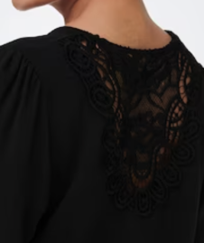 Γυναικείο φόρεμα με δαντέλα στην πλάτη B3978 μαύρο