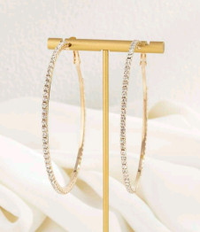 Γυναικεία σκουλαρίκια κροίκοι με στρας SH0110 χρυσό