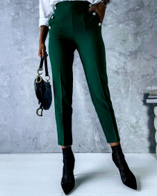 Γυναικείο παντελόνι με τόνο 5949 σκούρο πράσινο