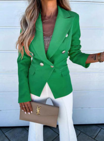 Γυναικείο κοντό σακάκι με φόδρα 6393 πράσινο